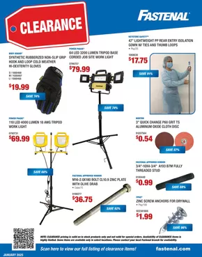 Fastenal catalogue in Bloomsburg PA | Fastenal January Clearance Flyer | 2025-01-01T00:00:00.000Z - 2025-12-31T00:00:00.000Z