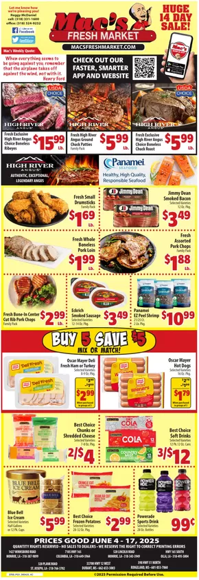 Mac's Market catalogue in El Dorado AR | Mac's Market Weekly ad | 2025-06-04T00:00:00.000Z - 2025-06-17T00:00:00.000Z