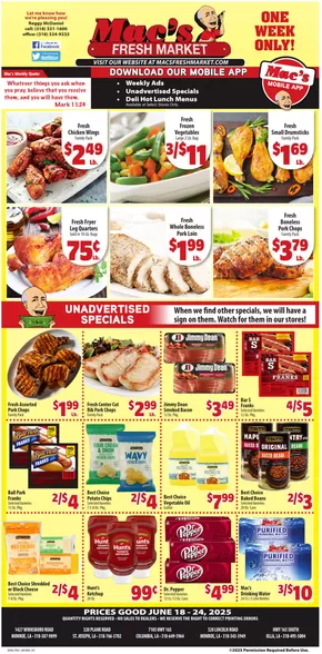 Mac's Market catalogue in Pineville LA | Mac's Market Weekly ad | 2025-06-18T00:00:00.000Z - 2025-06-24T00:00:00.000Z