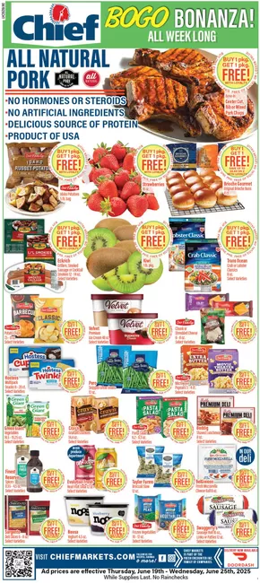 Chief Supermarket catalogue in Bryan OH | Chief Supermarket weekly ad | 2025-06-19T00:00:00.000Z - 2025-06-25T00:00:00.000Z