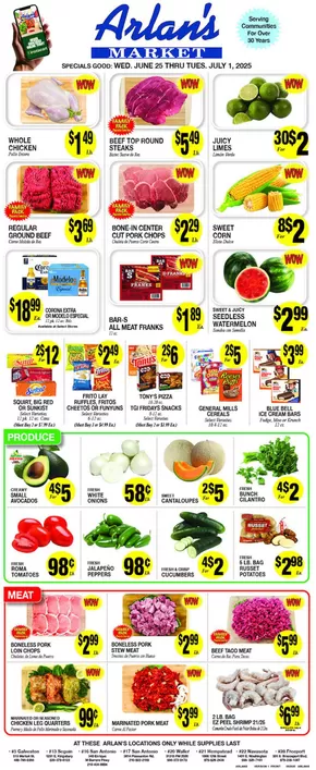 Arlan's Market catalogue in New Braunfels TX | Current special promotions | 2025-06-25T00:00:00.000Z - 2025-07-01T00:00:00.000Z