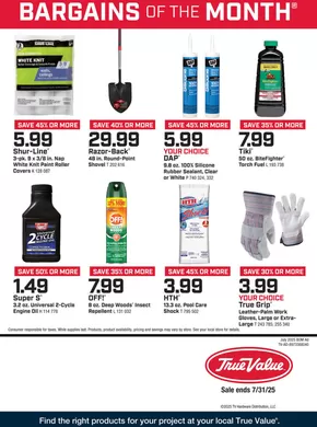 True Value July Bargains of the Month