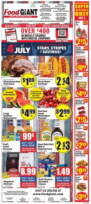 Food Giant catalogue in Pelham GA | Weekly Ad | 2025-07-02T00:00:00.000Z - 2025-07-08T00:00:00.000Z